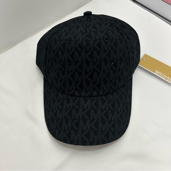Michael‎ Kors MK Monogram Logo Baseball Cap Black Grey Adjustable Hat NEW main image 5